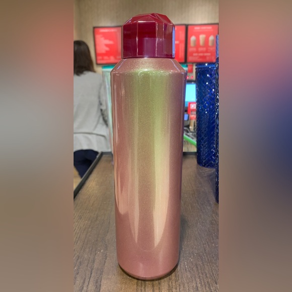 Starbucks Iridescent Glitter Water Bottle Cup Stainless Tumbler Jeweled Top 2022 - Picture 12 of 16